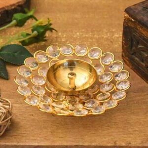Prashaa Brass Crystal Akhand Diya