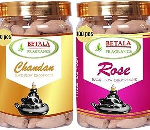 Betala Sandal & Gulab Backflow Cones (Pack of 2)